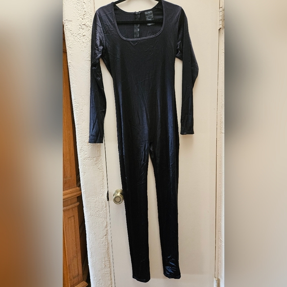 Black spandex Catsuit Bodysuit Costume Unitard Morph Suit Leg Avenue Size Large - Picture 2 of 3